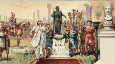 Roman political system. Tribune of the plebe: Caius Sempronius Gracchus (154-122 BC), a Roman statesman. Chromolitography of the late 19th century by Unknown artist