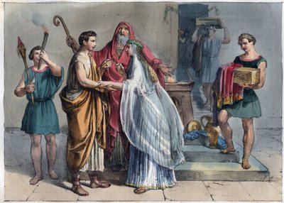 Roman Wedding at the Time of the Republic - Engraving from 