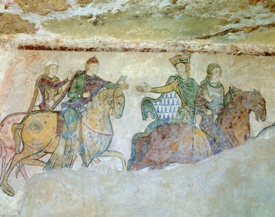 Royal Cortege composed of King Henry in the head of the cortege, behind him his wife Alienor d