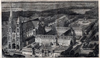 Royal House of Saint-Louis (House of Education of the Legion of Honour) in Saint Denis near the Cathedral - Engraving around 1867 by Unknown artist