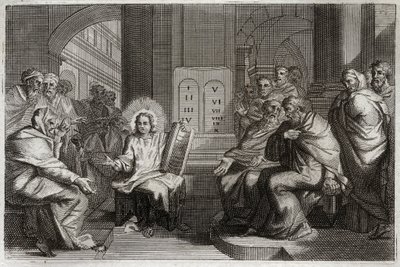 Royaumont Bible, New Testament: Jesus in the Temple Among the Doctors by Unknown artist