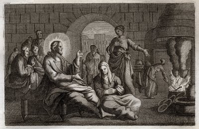 Royaumont Bible, New Testament: Martha and Mary (illustration from 1811) by Unknown artist