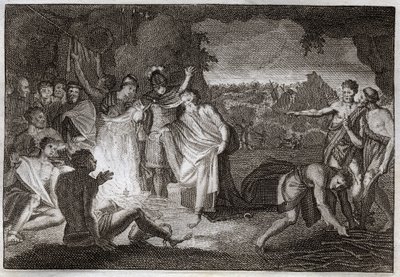Royaumont Bible, New Testament: Sinking of St. Paul. He is Bitten by a Viper Without Harm. Illustration from 1811 by Unknown artist