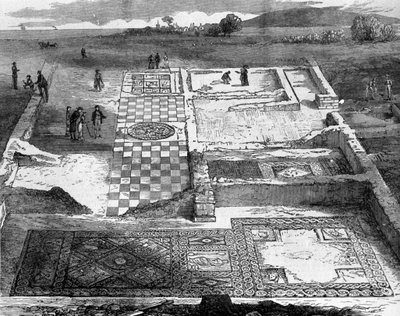 Ruins of a Roman villa near Brading on the island of Wight by Unknown artist