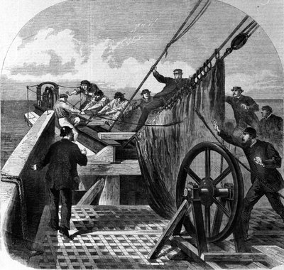 Rupture of the Transatlantic Telegraph Cable on Board the Ship Great Eastern Turned into a Transatlantic Telegraph Cable Layer Between Europe and America, the Breaking of the Cable in 1865 by Unknown artist