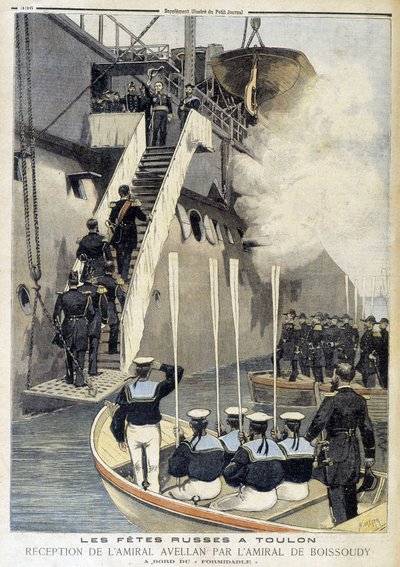 Russian parties in Toulon: reception of Admiral Avellan by Admiral de Boissoudy - in “Le Petit Journal” by Unknown artist