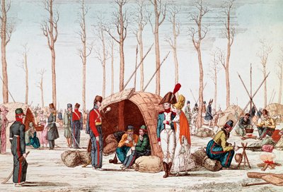 Russian soldiers bivouacking on the Champs-Elysees, Paris, France, 31 March 1814 by Unknown artist