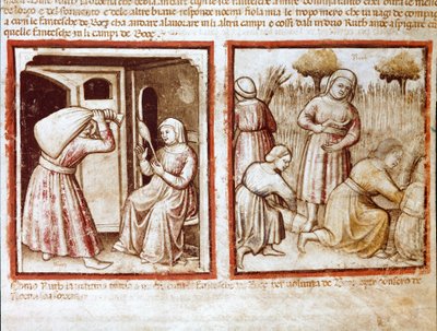 Ruth and Naomi working in the fields of Boaz (Detail) by Unknown artist