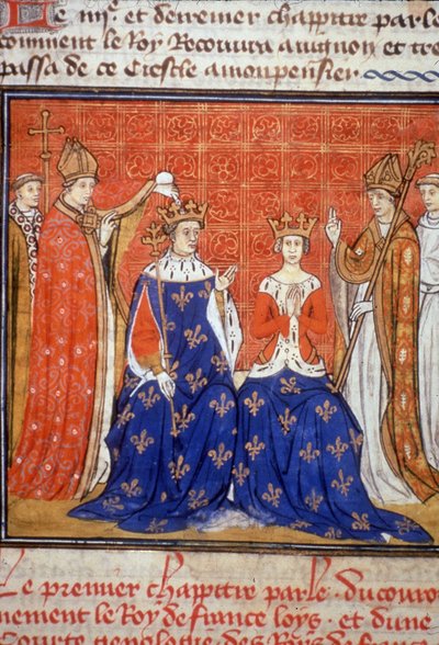 Sacre of Louis VIII and Blanche de Castile - Miniature of the Middle Ages by Unknown artist