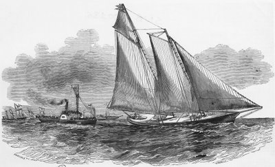 Sailing: America at the Cowes Regattas Taking the Head of the Race (engraving) by Unknown artist