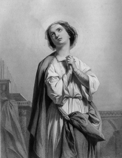 Saint Cecile Virgin and Martyr, Decapitated in Rome (232) - in The Holy Women. 1852. by Unknown artist