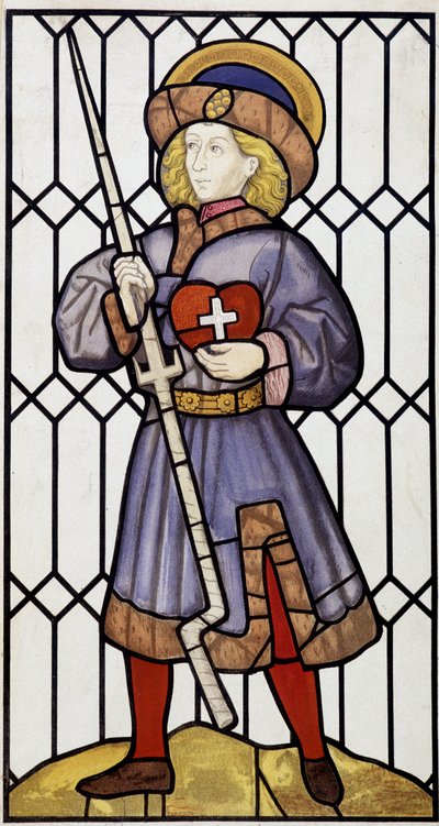 Saint Erasmus after a stained glass in Saint Quentin by Unknown artist