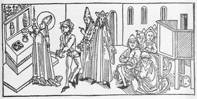 Saint Matthew. Engraving from "Leben der Heiligen - Sommerteil" by Jacobus of Voragine, Lubeck 1488 by Unknown artist