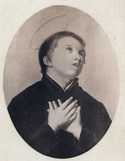 Saint Stanislaus Kostka (1550-1568) Polish Jesuit - engraving by Unknown artist