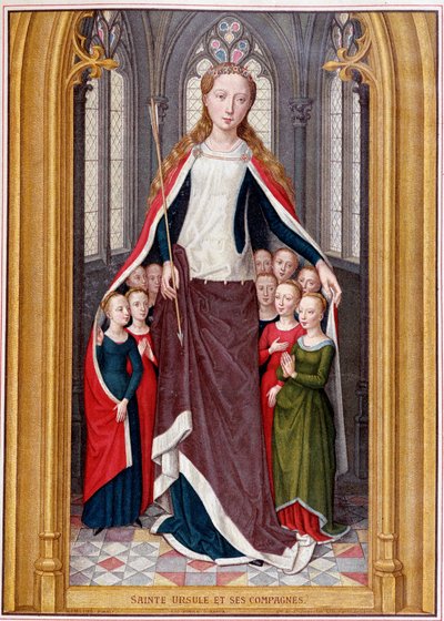 Saint Ursula houses her companions under her coat, after the Hunt of Saint Ursula, Bruges, Memling by Unknown artist