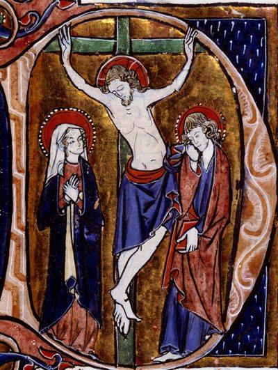 Scene of Crucifixion in a Letterhead (letter D). Miniature in 