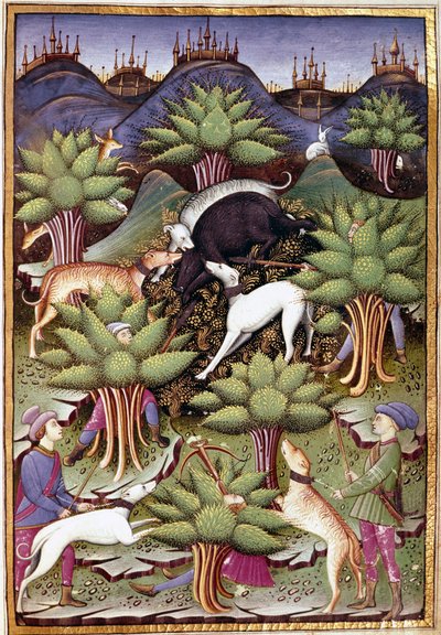 Scene of wild boar hunting from 
