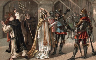 Sciarra Colonna slapping Pope Boniface VIII across the face by Unknown artist