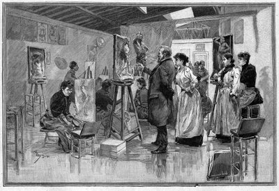 Sculpture workshop in Paris in 1892 by Unknown artist