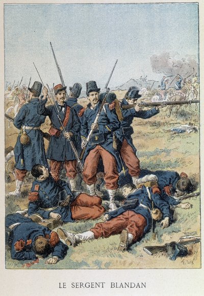Sergeant Blandan died during the conquest of Algeria in 1842 - in Histoire de France by Unknown artist