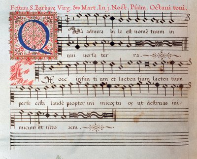 Sheet Music Page of a Sacred Work by Unknown artist