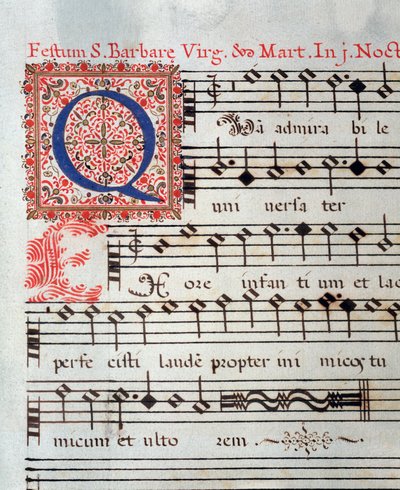 Sheet music page of a sacred work by Giovanni Giacomo Gastoldi by Unknown artist