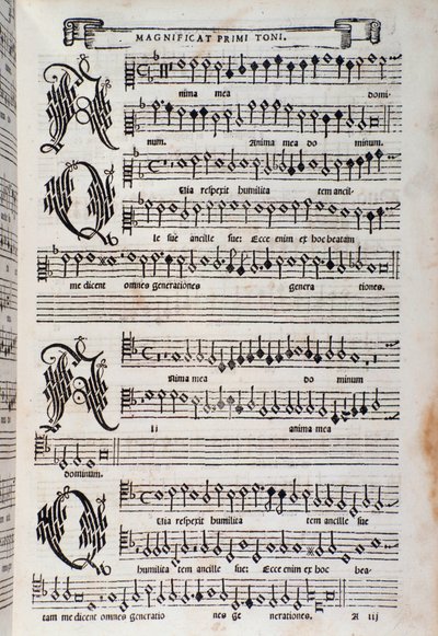 Sheet music page of the Magnificat by Giovanni Animuccia by Unknown artist