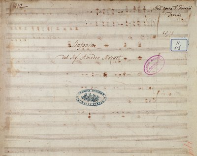 Sheet music page of the symphony of Don Giovanni, opera by Mozart by Unknown artist