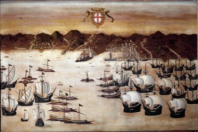 Ships in the Port of Genoa by Unknown artist