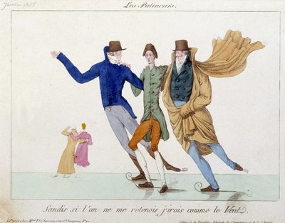 Skaters - Humorous drawing by Unknown artist