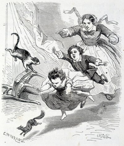 Sophie and the squirrel - in The misfortunes of Sophie by the Countess of Segur, Hachette by Unknown artist