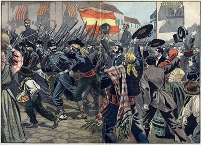 Spanish-American War or Cuban War of Independence (1868-1898) between Spain and North America by Unknown artist