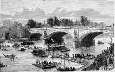 Siphon of the Alma Bridge - engraving by Unknown artist