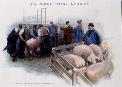 St Nicolas Fair: Pig Market in Brittany by Unknown artist