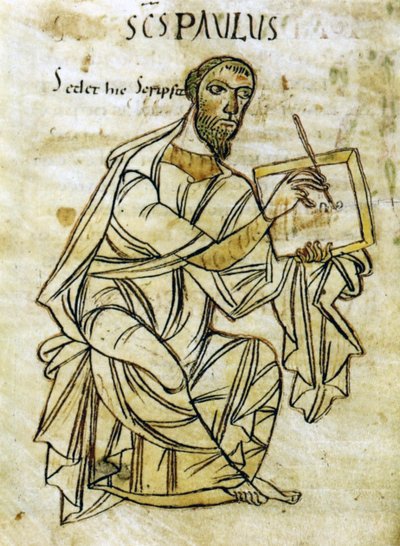 St. Paul Writing, from an Early 9th Century Manuscript Version of St. Paul