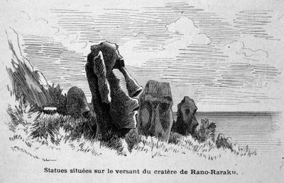 Statues located on Easter Island (Rapa Nui), Polynesia. by Unknown artist