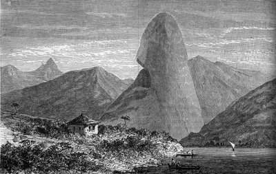 Sugarloaf Mountain, Near Rio de Janeiro, Brazil. Engraving in Le Journal de la Jeunesse by Unknown artist