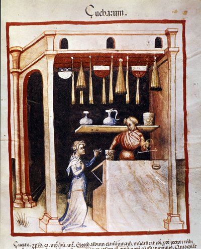 Sugar Preparation. Illumination from the Tacuinum Sanitatis by Unknown artist
