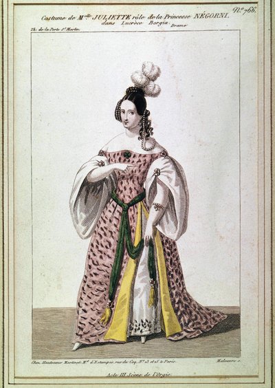 Suit of Miss Juliette Drouet for the Role of Princess Negroni in Victor Hugo