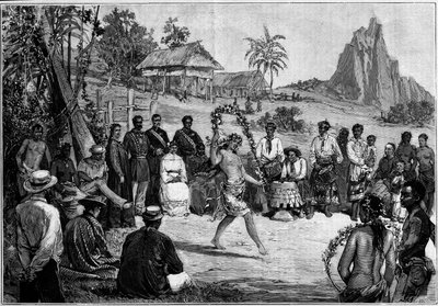 Tahiti: Thai dances in Papeete, before the court of King Pomare V by Unknown artist