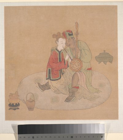 Tartar Officer with Blond Lady Playing Musical Instruments by Unknown Artist