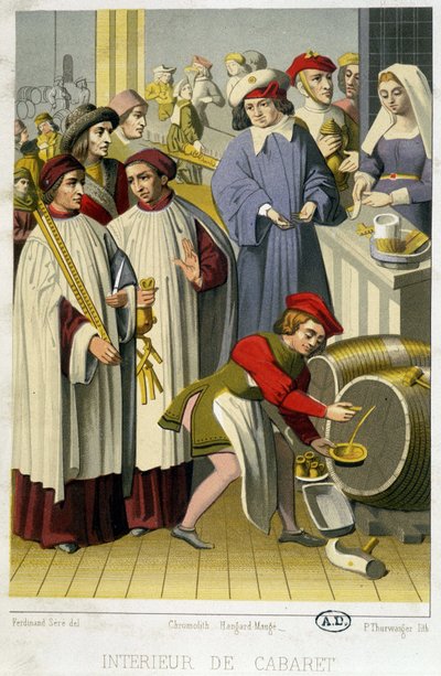 Tax collectors on wine inside a cabaret by Unknown artist