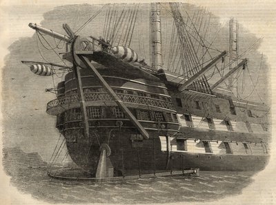 Telegraphy: View of the Stern of the Ship H.M.S. 