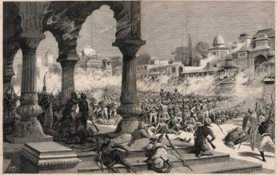 The Battle of Manipur - British Indian insurrections - massacre of a column of about 500 English soldiers, called by the Maharadjah whose subjects revolted in Manipur (territory on the borders of Assam and Burma) in India by Unknown artist