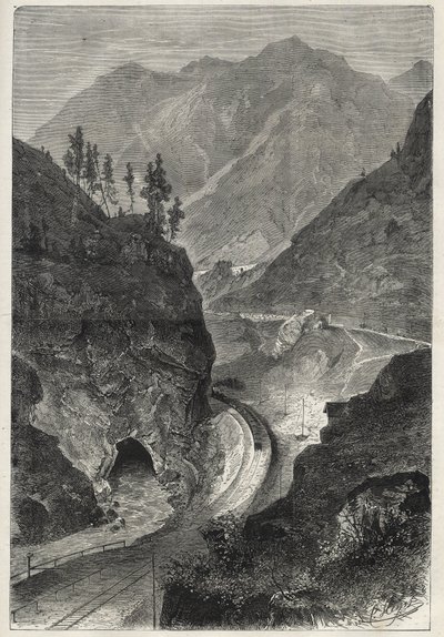 The Brenner Railway to Tyrol - Engraving 1867 by Unknown artist