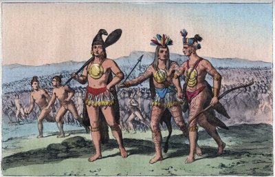The Chiefs of Florida on Their Way to War (Native American Indian) - engraving from 