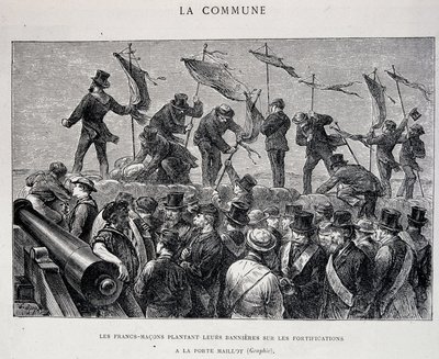 The Commune: Freemasons Planting Their Banners on the Fortifications at Porte Maillot (1871) by Unknown artist