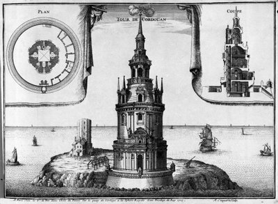 The Cordouan lighthouse near Bordeaux in Gironde (33). The current building rich of statues, columns, has a chapel and a room for hosting the king by Unknown artist
