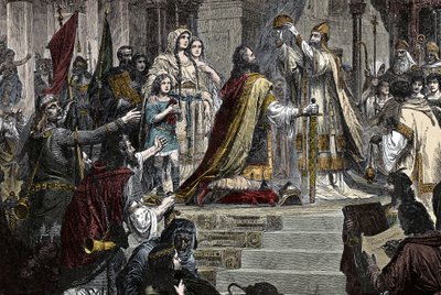 The Coronation of Charlemagne in 800 by Pope Leon III by Unknown artist