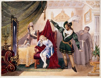The Count Made Advances to Suzanne While Cherubin Was Concealed on the Chair, from The Wedding of Figaro by Mozart by Unknown artist